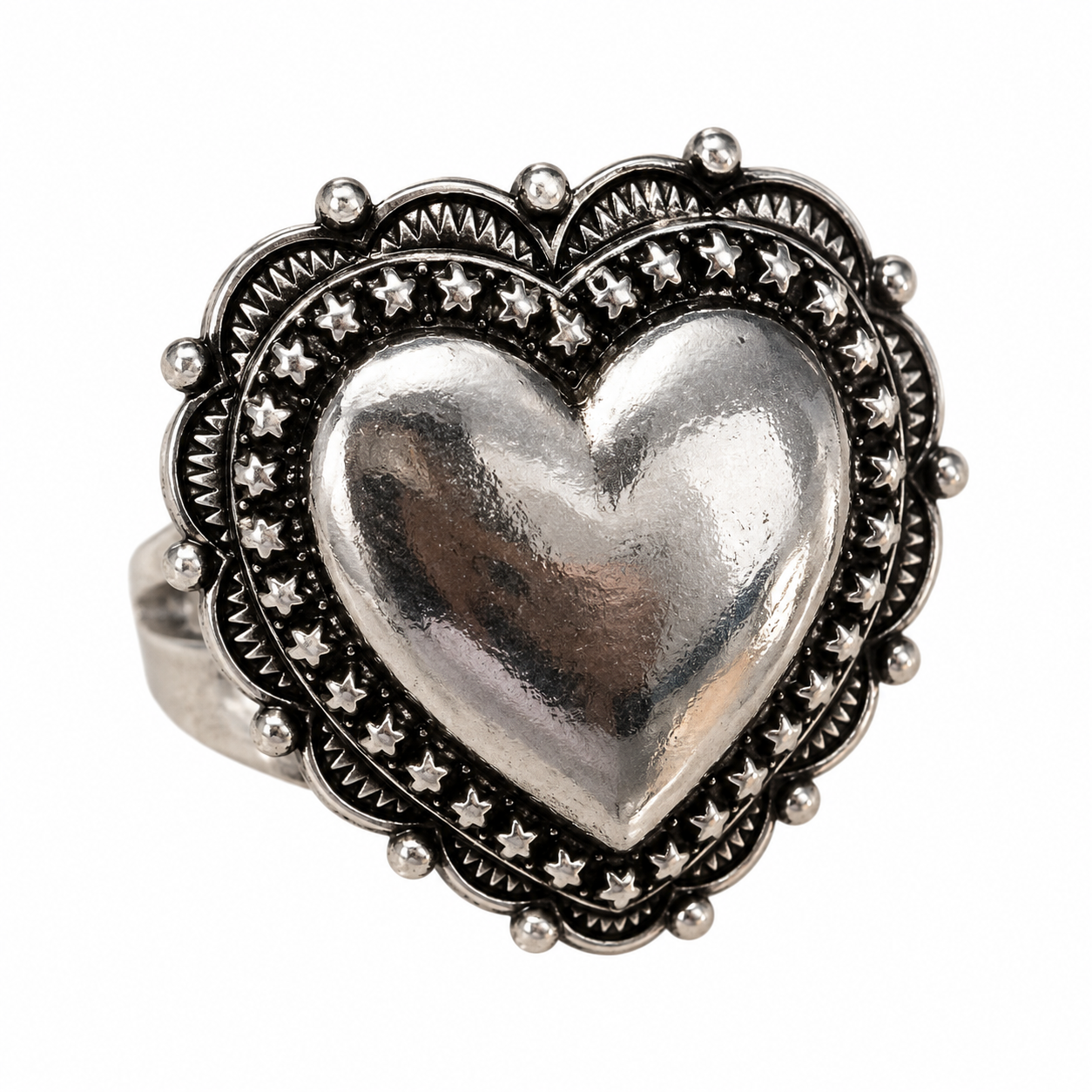 Western Star Heart Ring