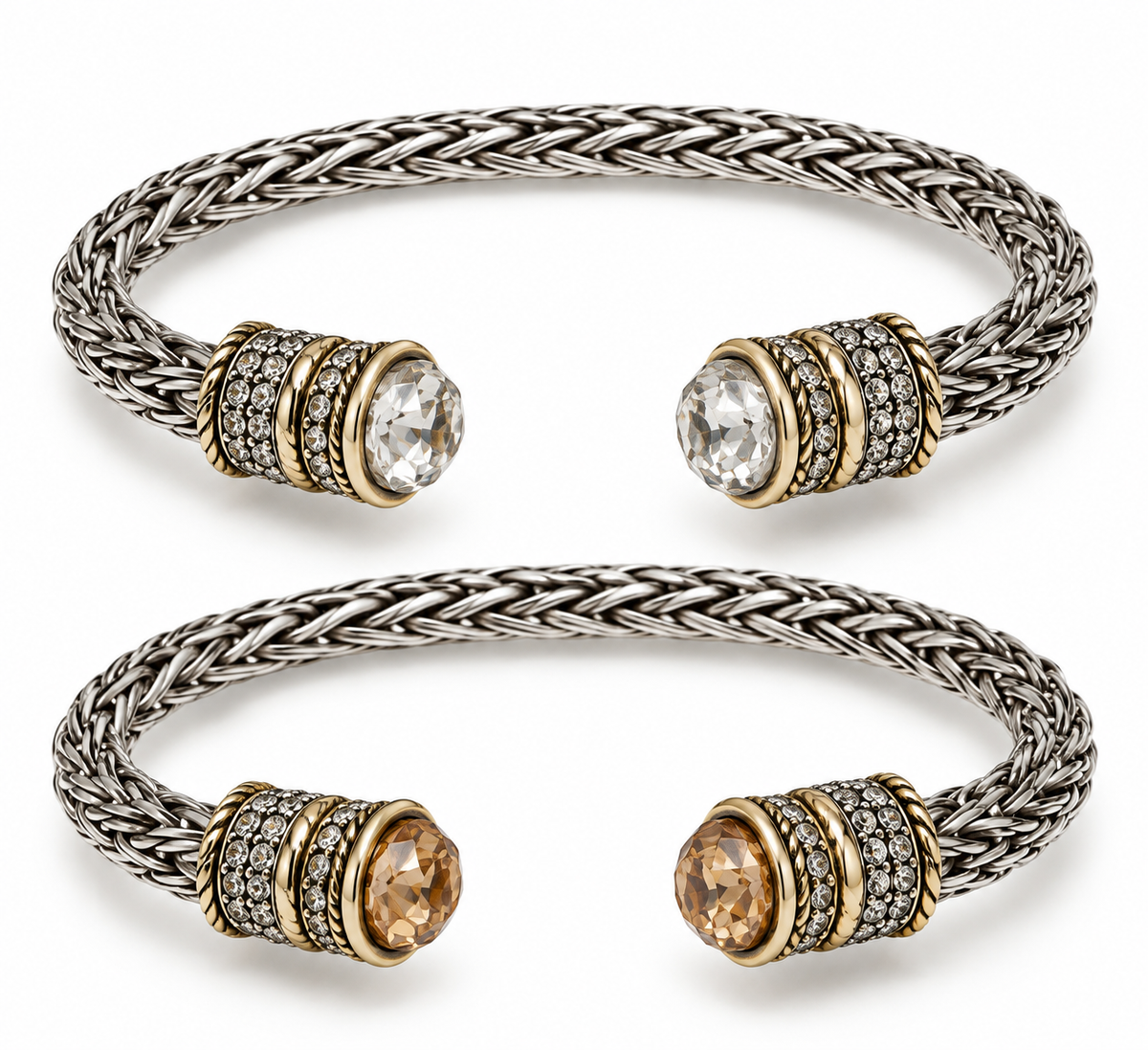 Crystal Cable Cuff Bracelet
