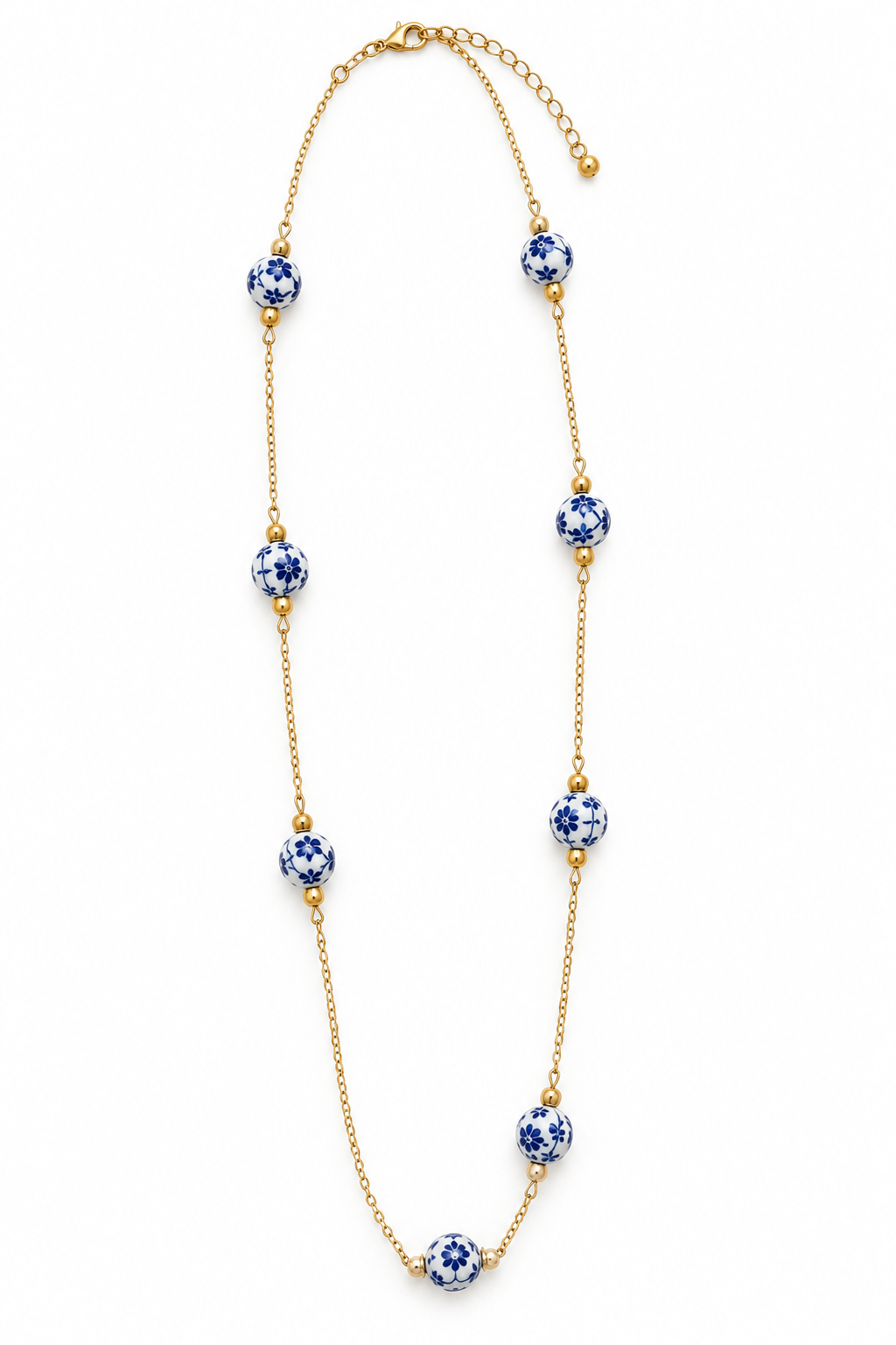 Blue Willow Beaded Necklace