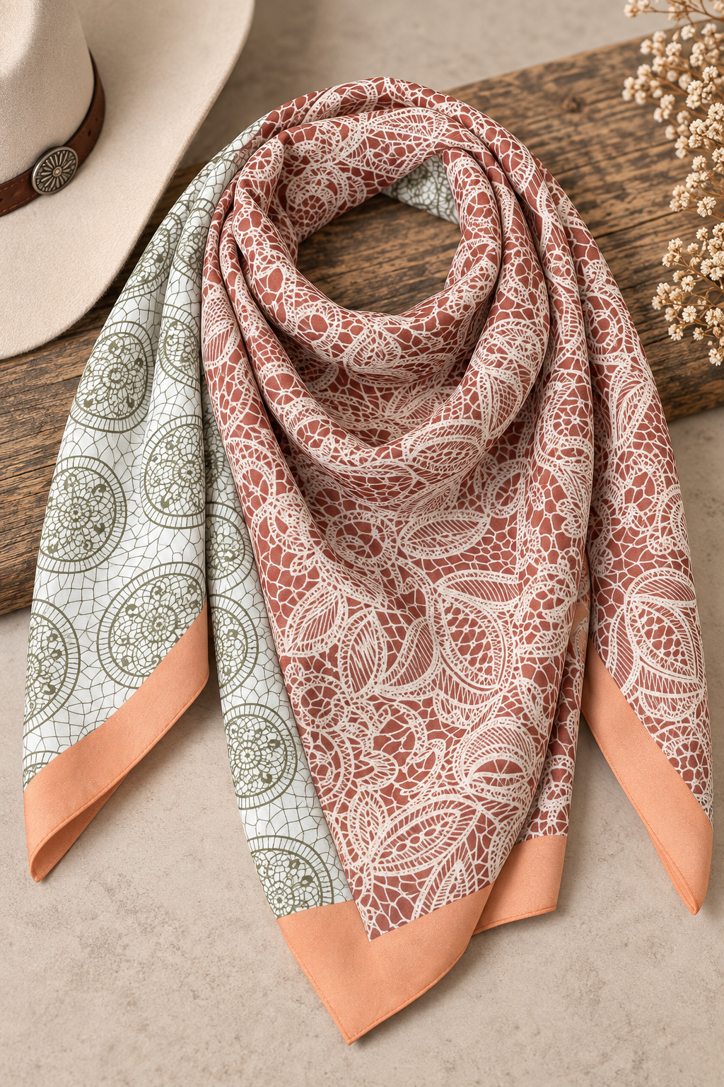 Desert Rose Two-Tone Wild Rag