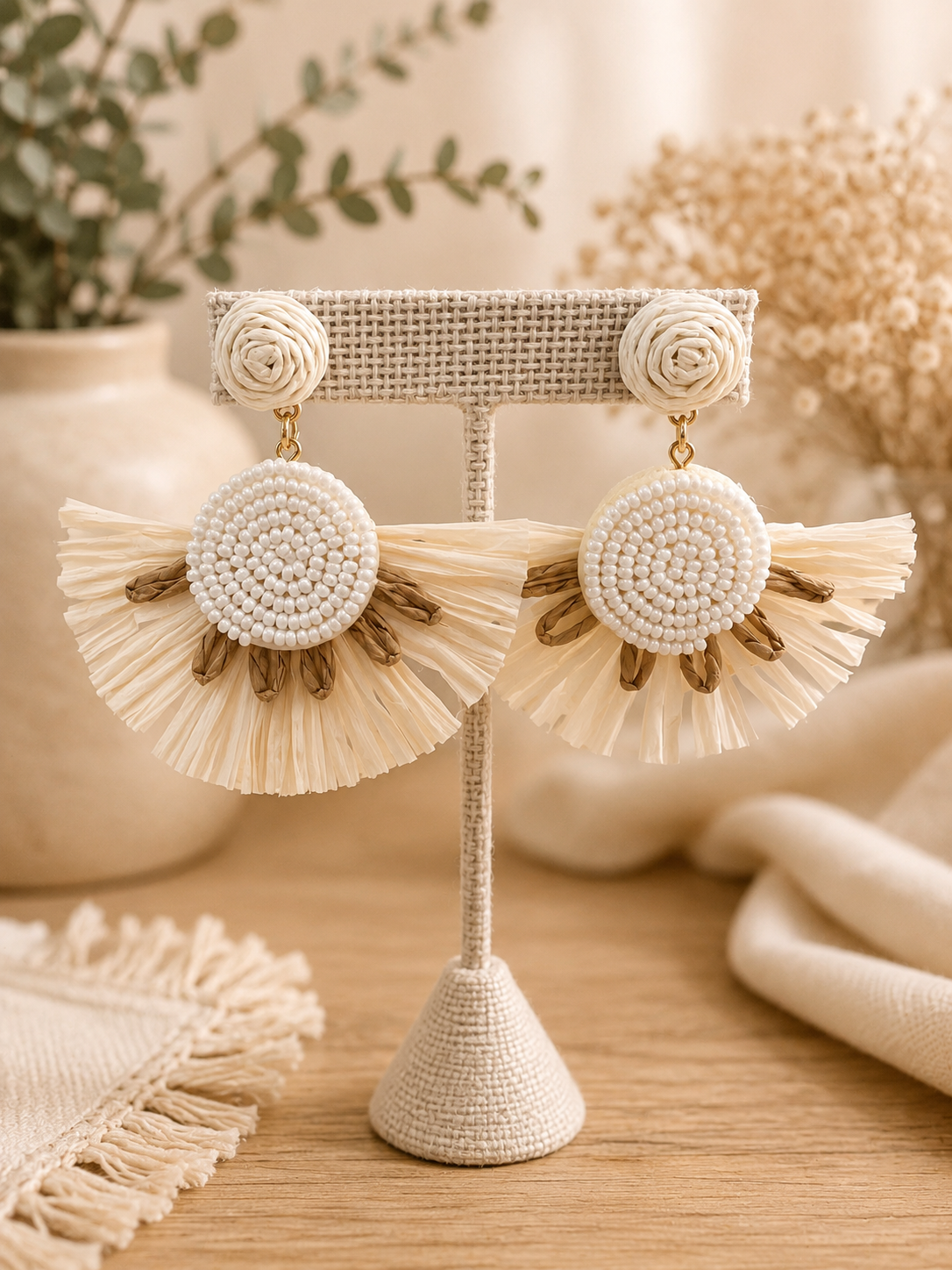 Sand and Pearl Earrings