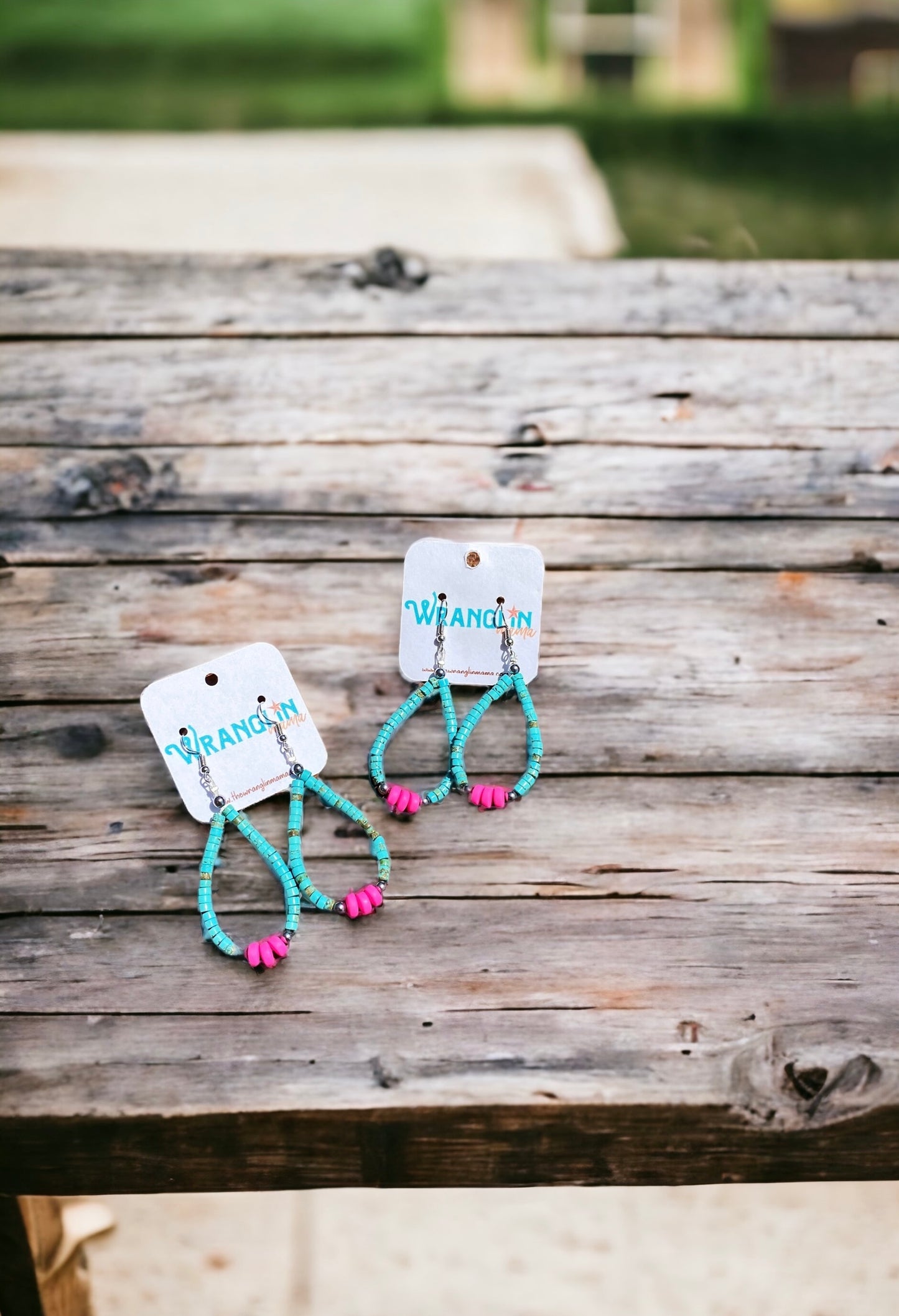 Turquoise & Pink Teardrops