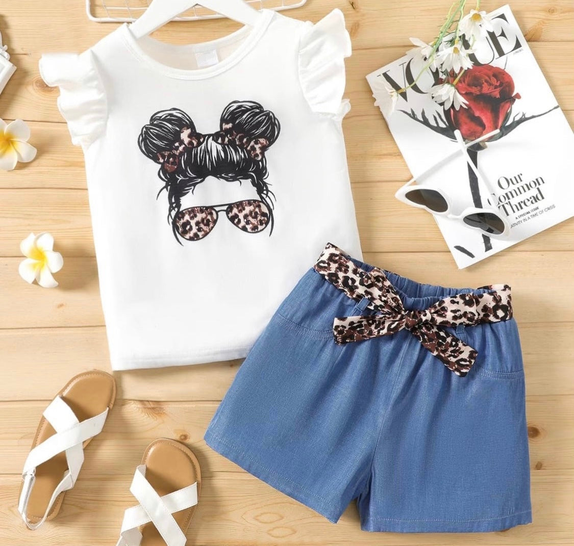 2pc Cool Kid Denim Short Set