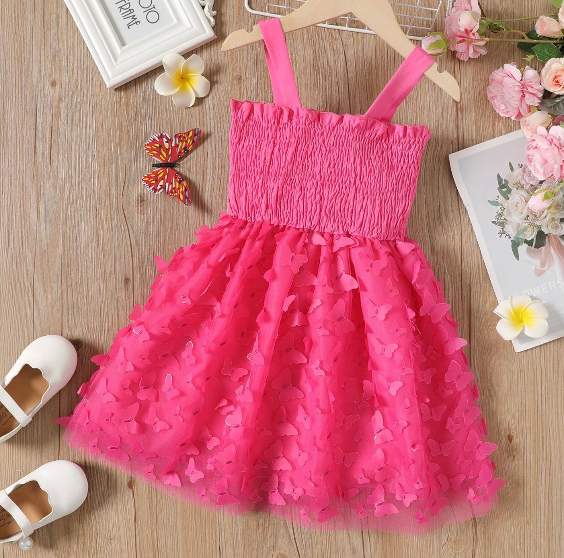 3D Butterfly Slip Dress