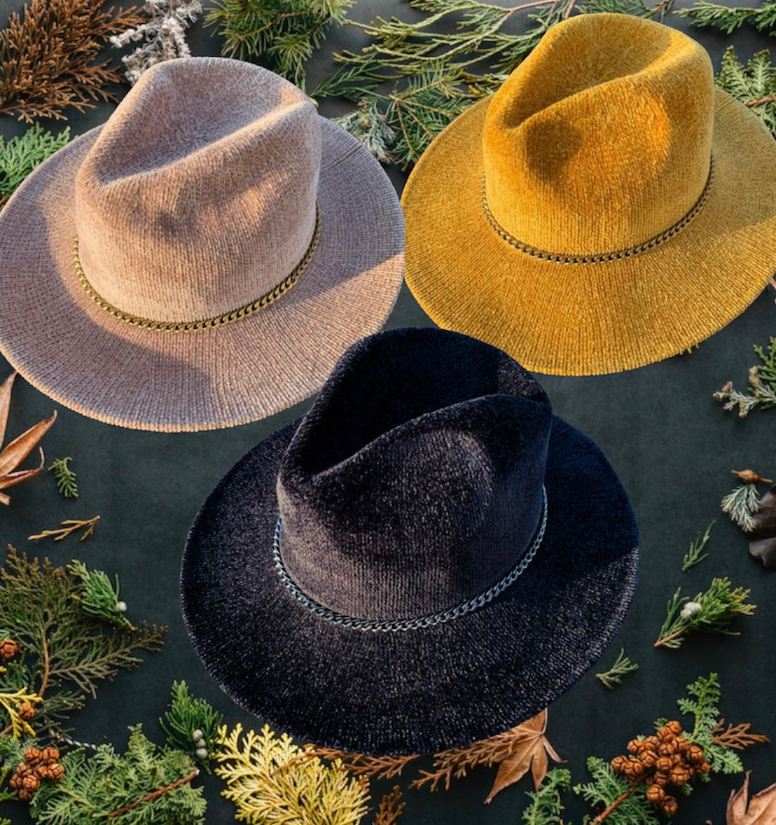 Metal Chain Knit Fedora