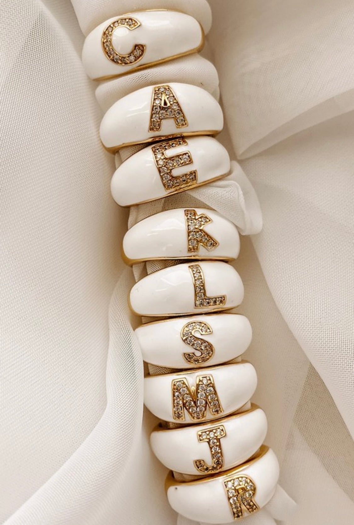 White Gold Plated Rhinestone Ring