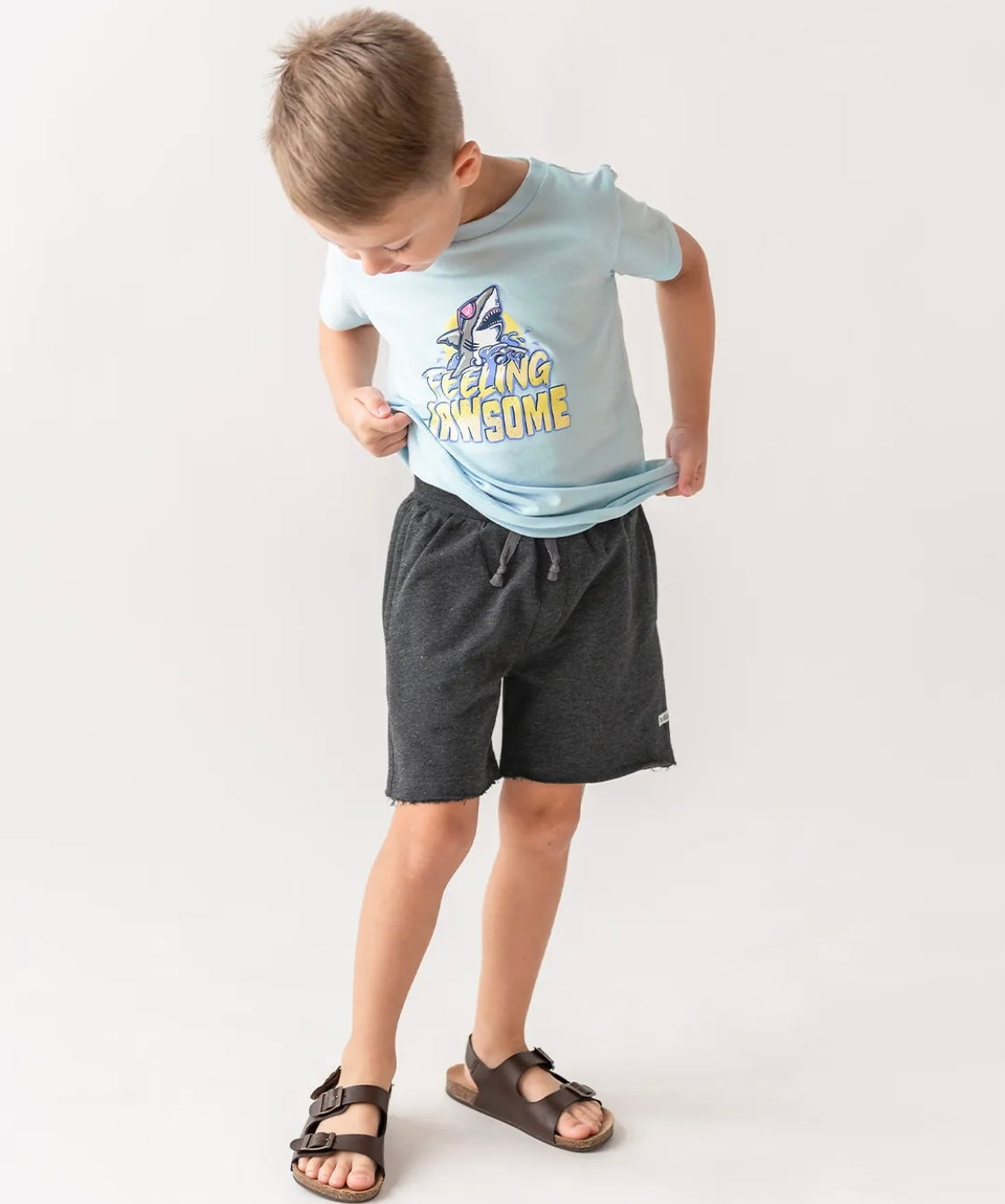 Heather Ash Gray Knit Casual Shorts