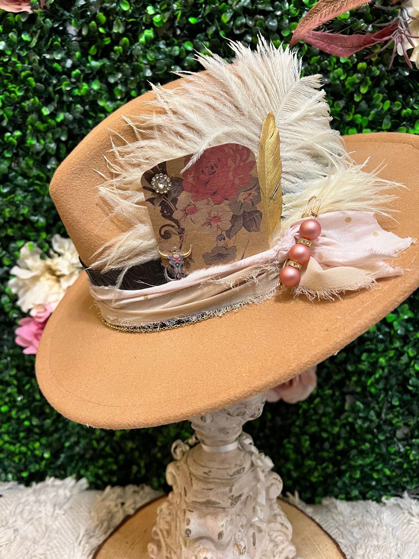 Vintage Ostrich Feather Hat