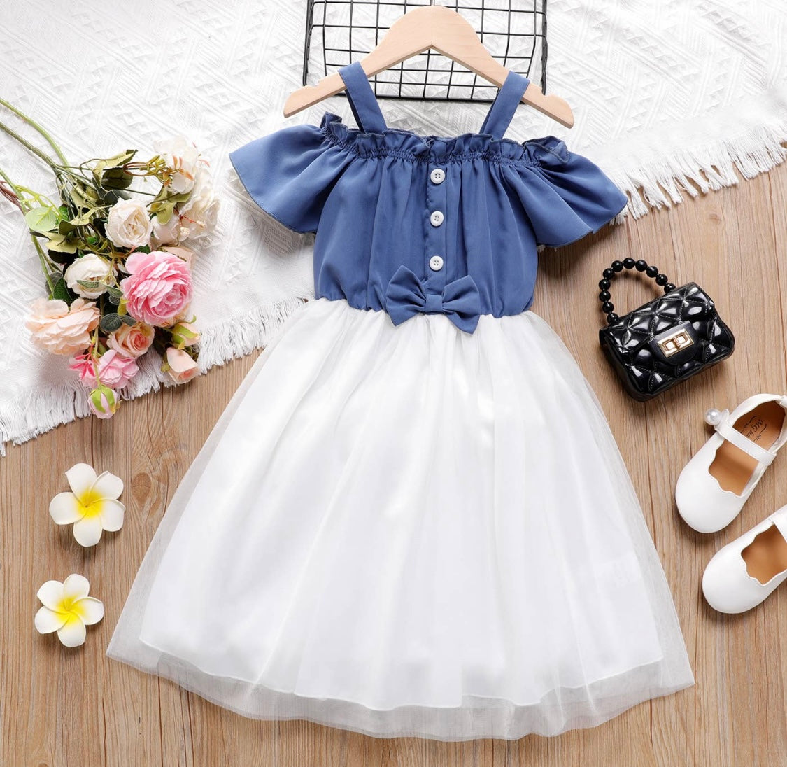 Denim Off The Shoulder Dress