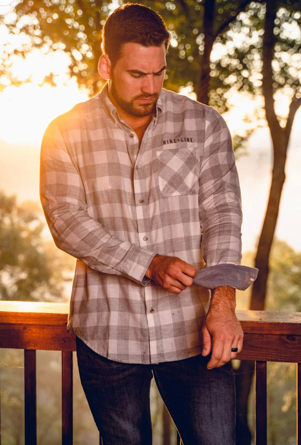 Heather Grey White Plaid Flannel