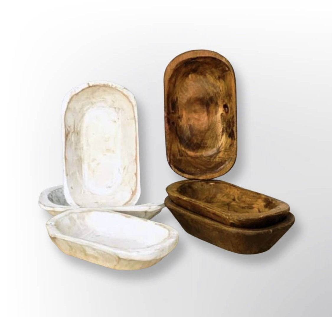 Stained Mini Oval Dough bowl 6'x9"