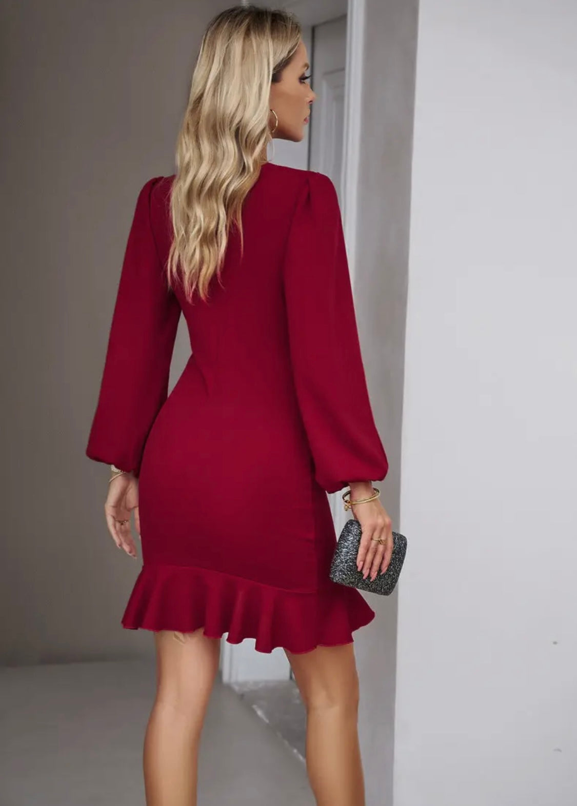 Red Ruffled Dress