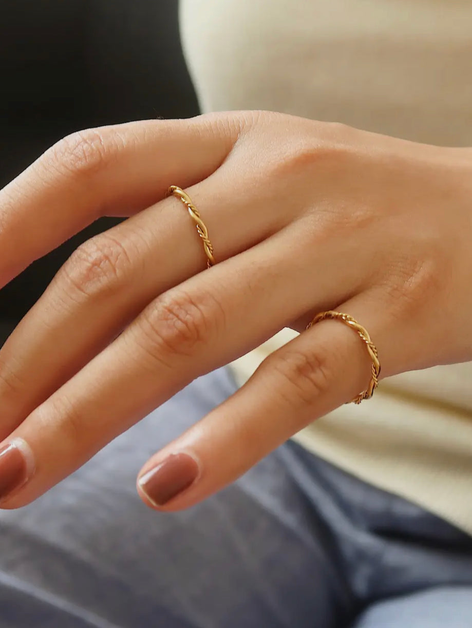 Thin braided ring