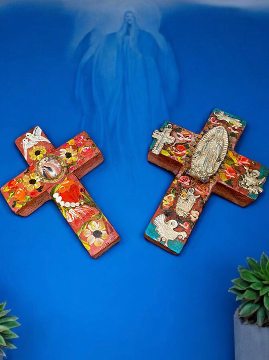 Artisanal Hand Painted
Mexican Wall Cross Accent