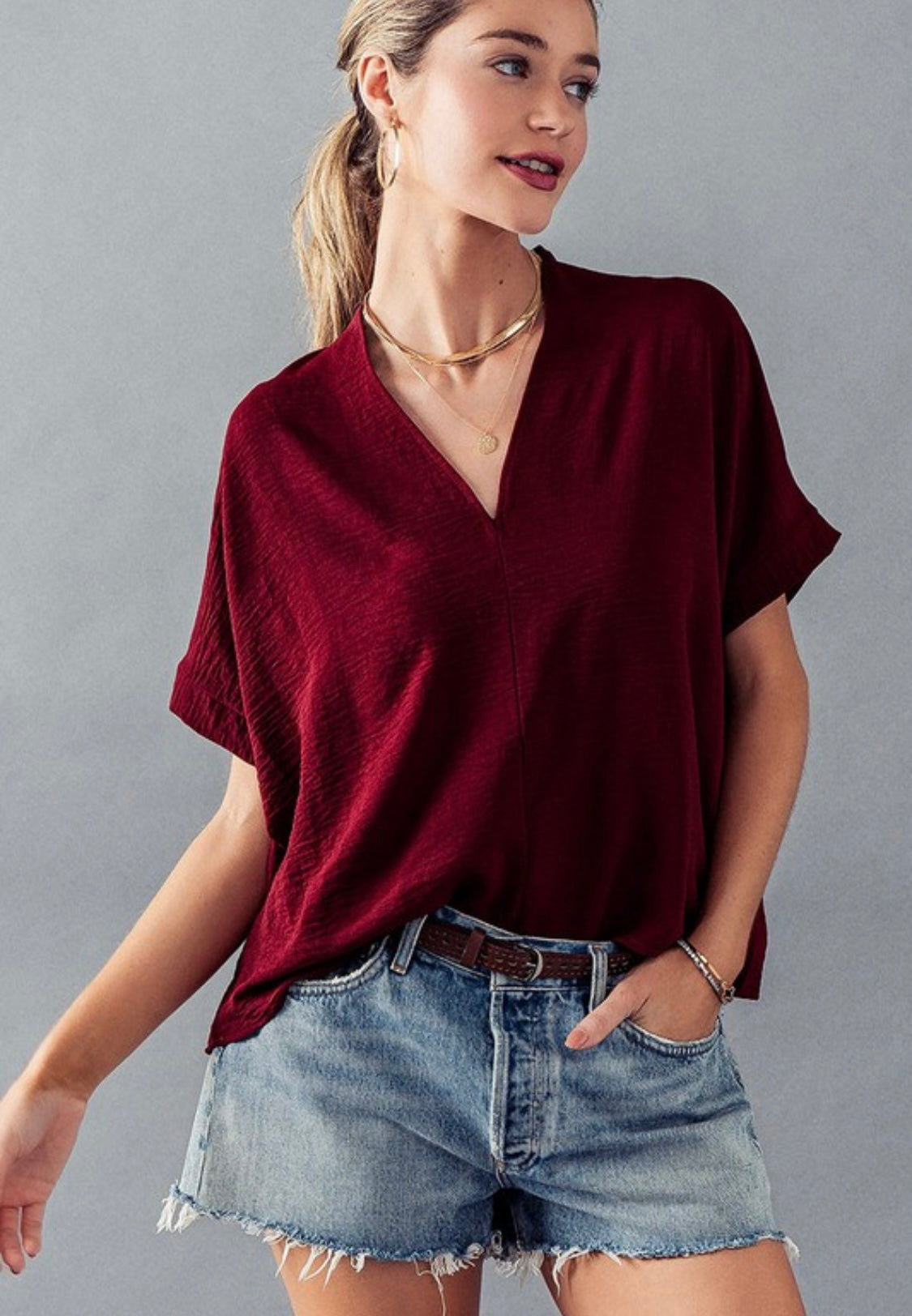 Burgundy urban blouse