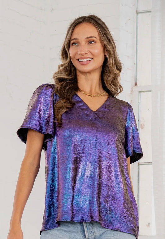 Cosmic Metallic Blouse