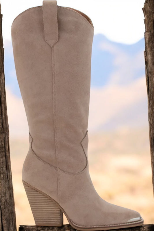 “Cheyenne” POINTED-TOE SUEDE COWBOY BOOTS