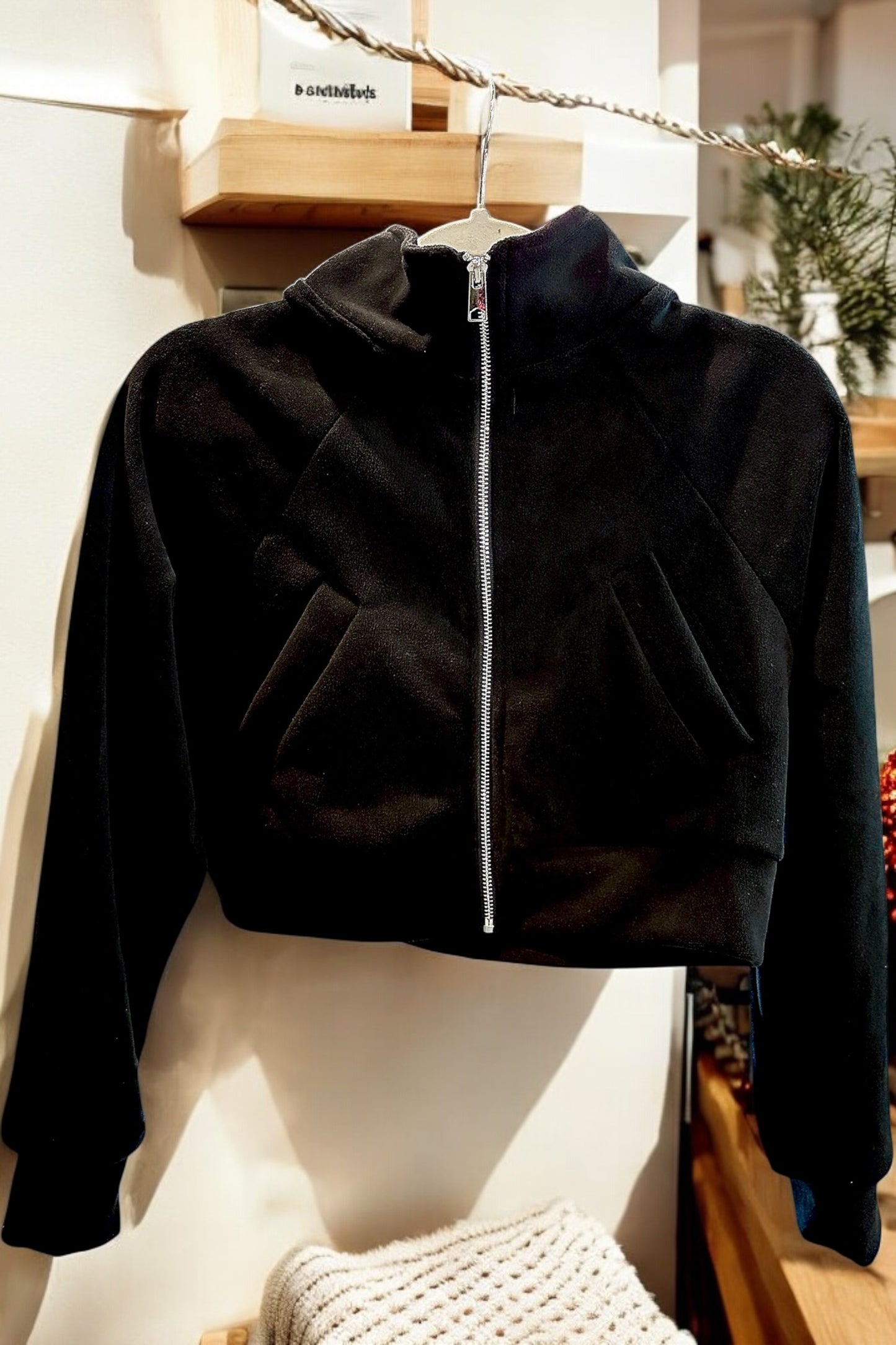 Fleece Track Crop Jacket