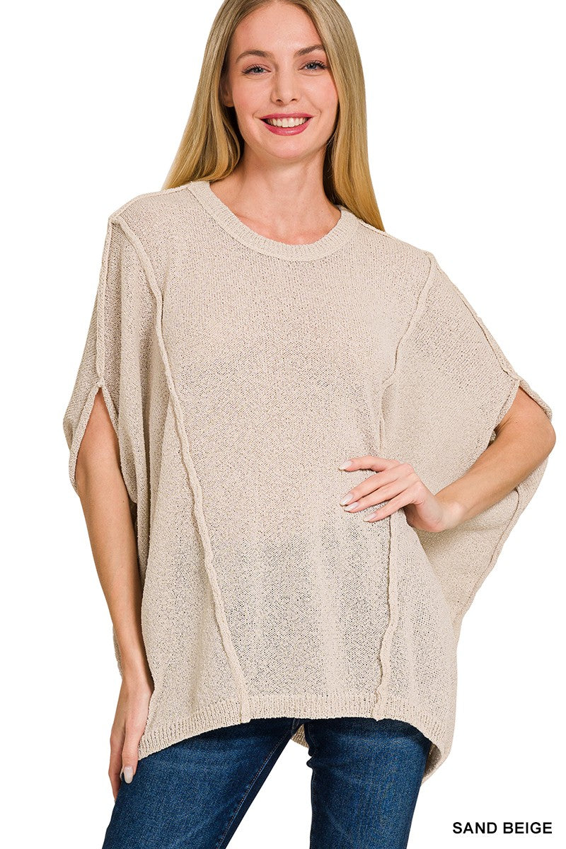 Sand beige relaxed pull over