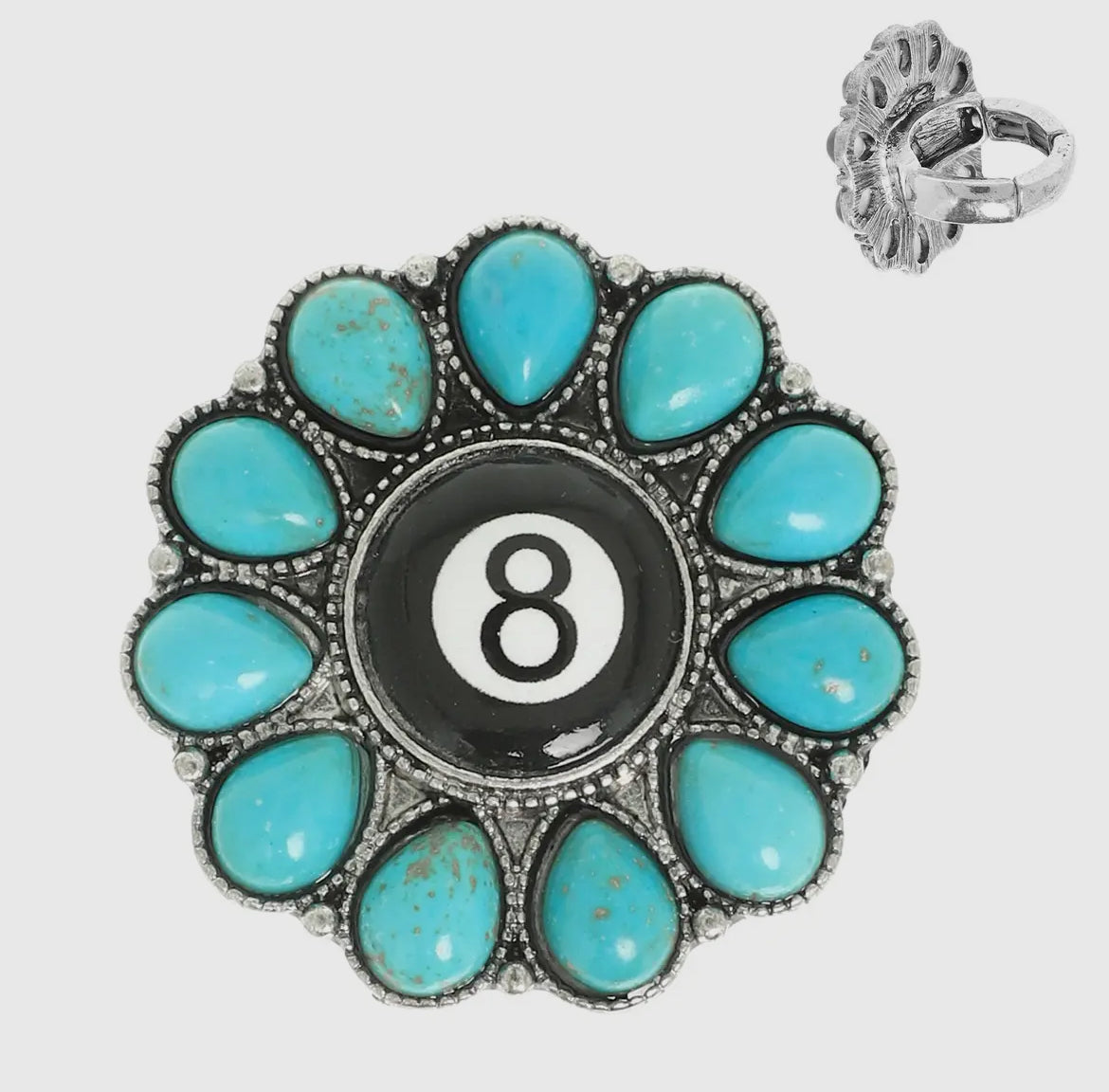 Concho 8 ball ring