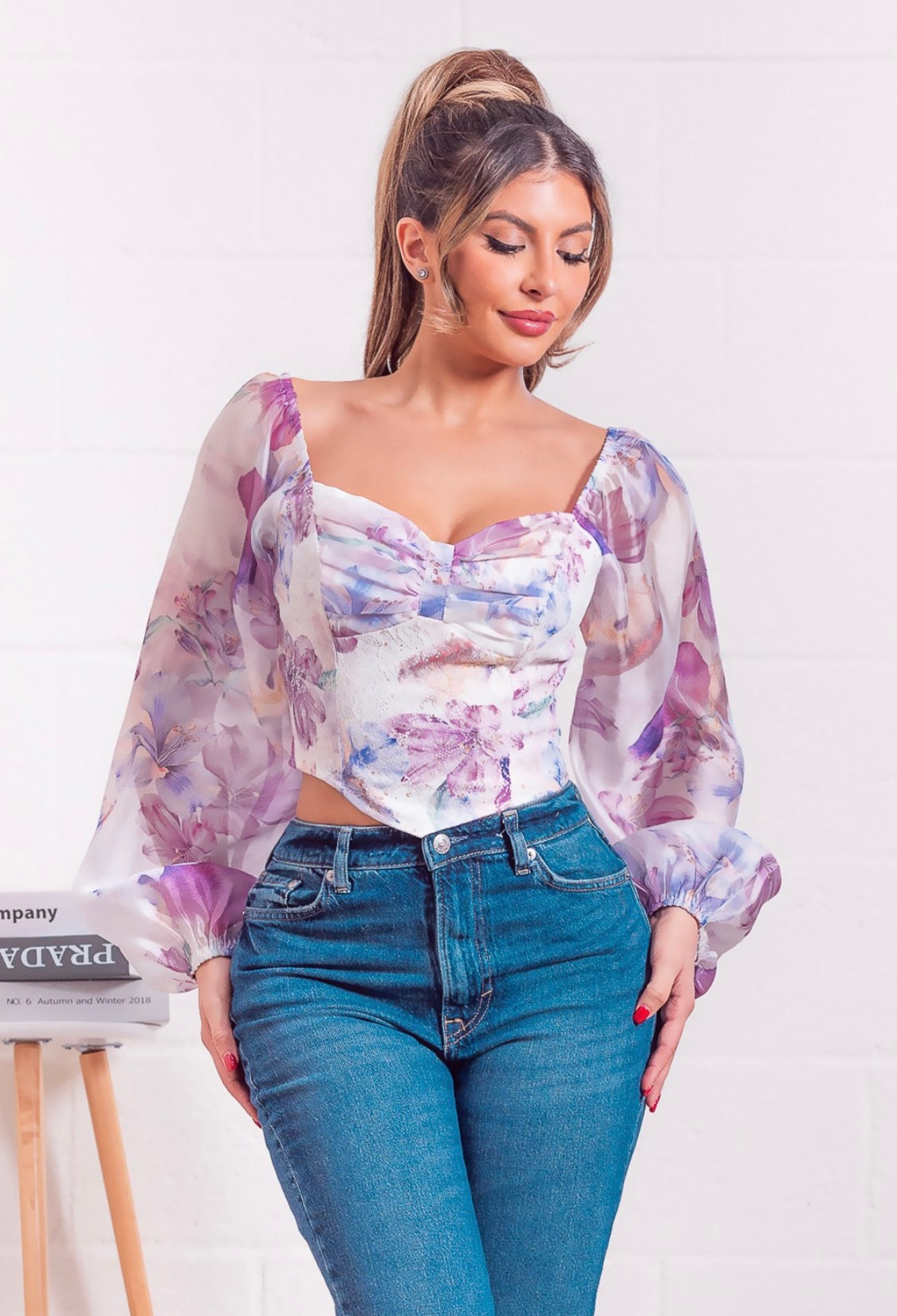 Blossom Floral Ruched Corset Top