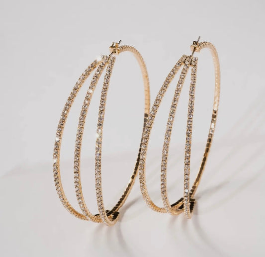 Gold Light Weight Layered Hoops