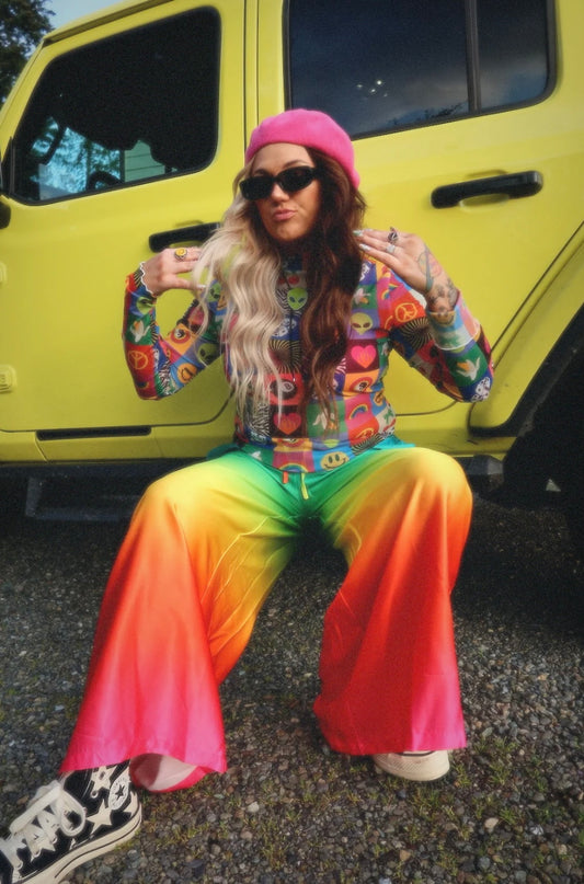 Fun Rainbow Print Trousers
