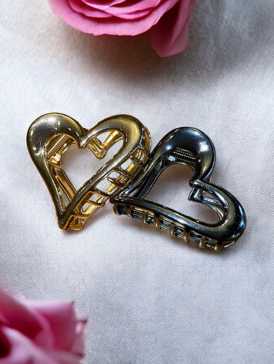 Heart metal hair clips