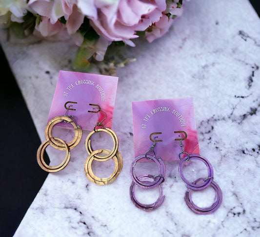 Small metal double hoops