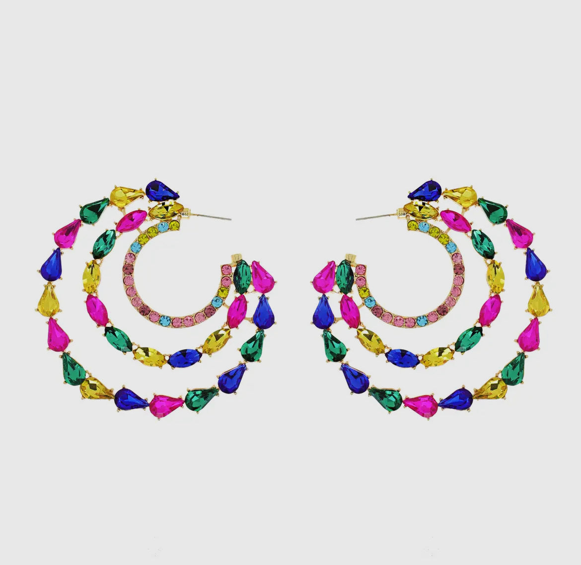 Crescent hoop earrings