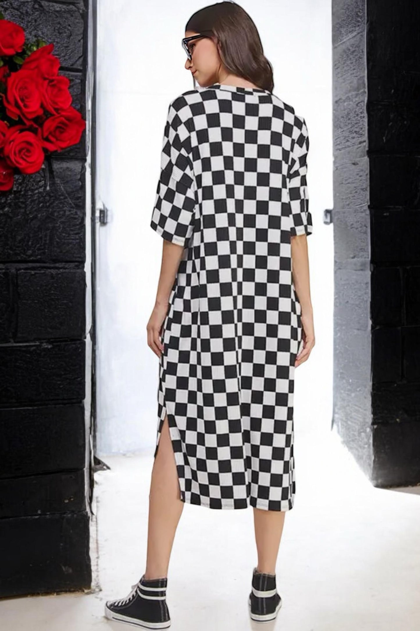 Willow Checkered Maxi Dress