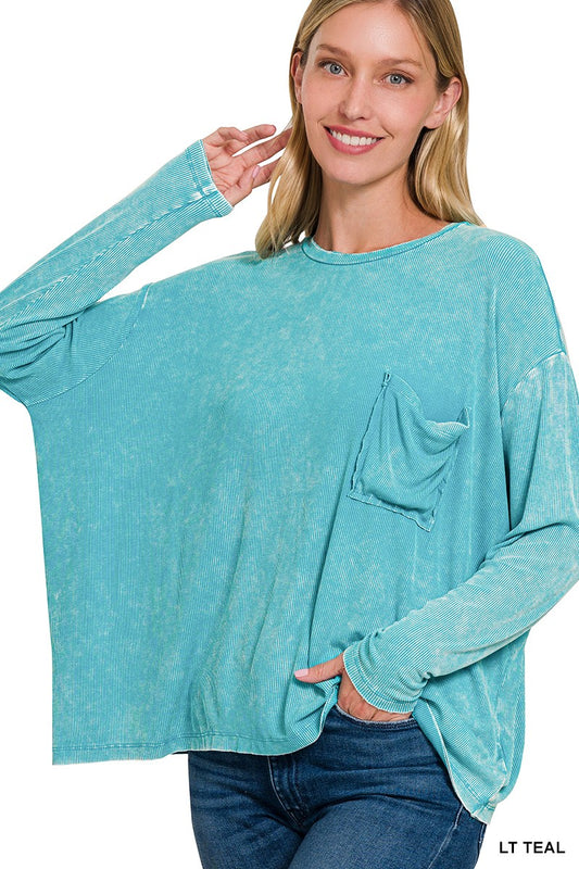 Teal slinky long sleeve