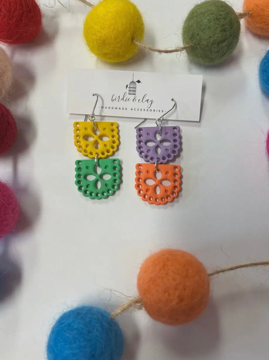 Paper picado earrings