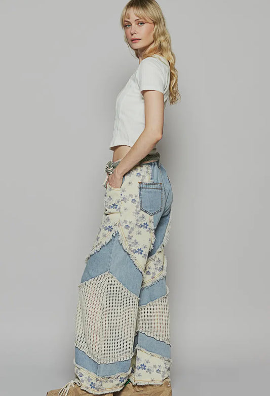 Floral crochet pants
