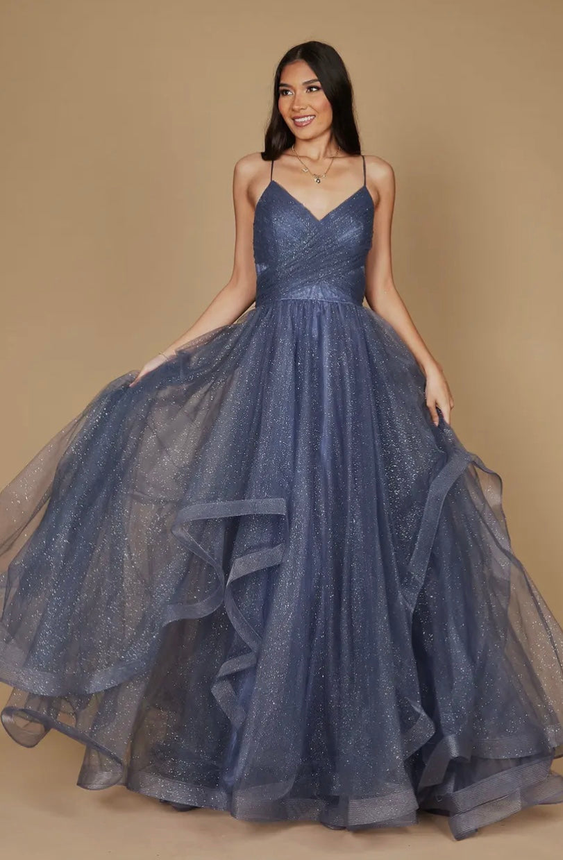 Blue ball gown