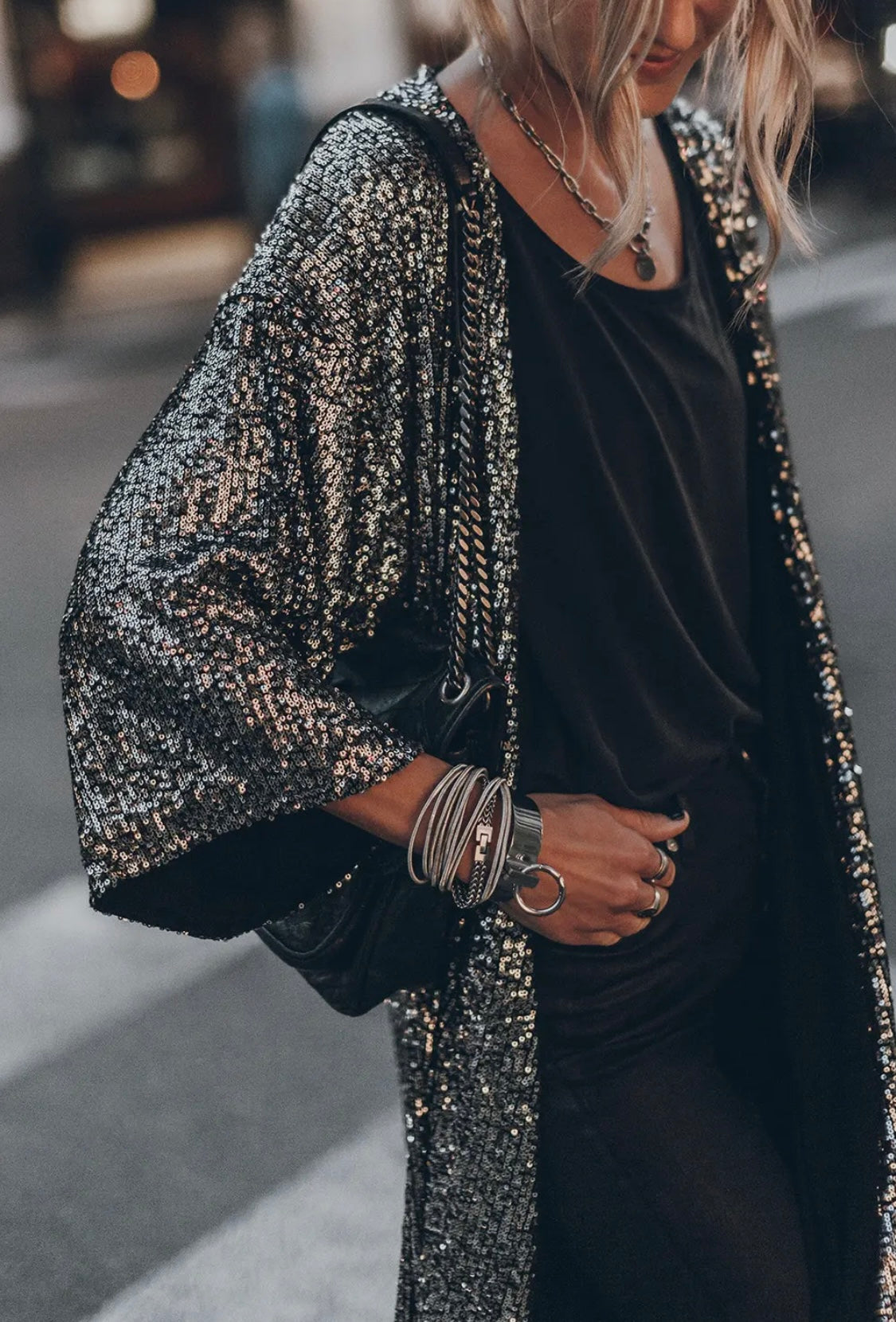 Sequin kimono