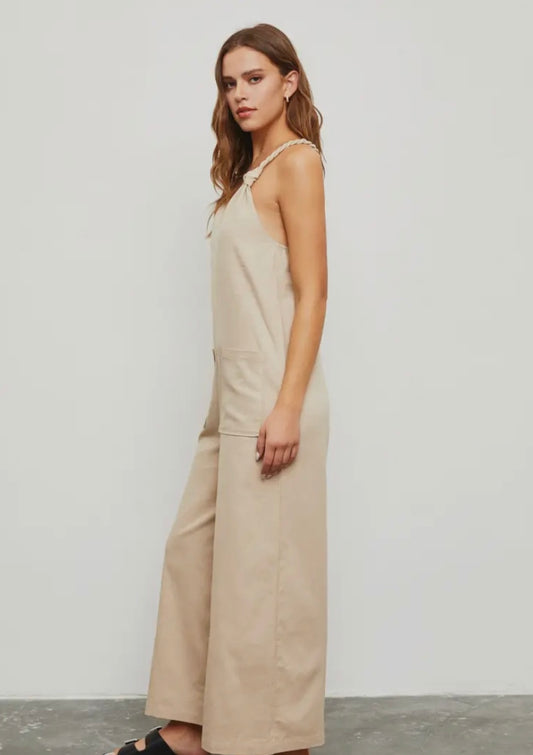 Rope strap halter jumpsuit