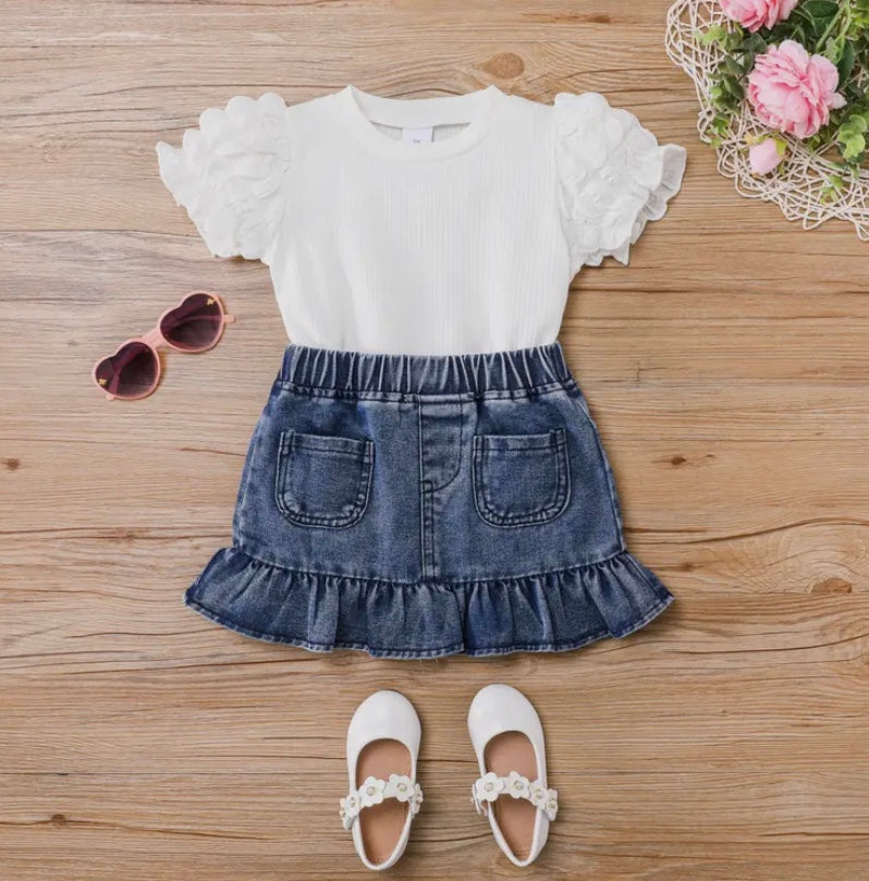 Little diva denim two piece