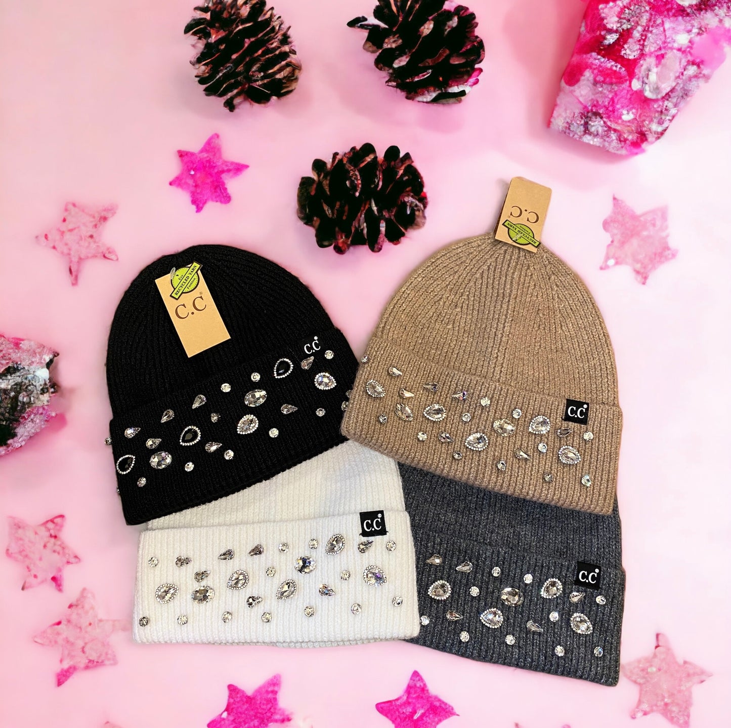 Rhinestone C.C. Beanie