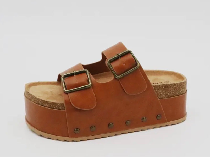 Tan clog sandal