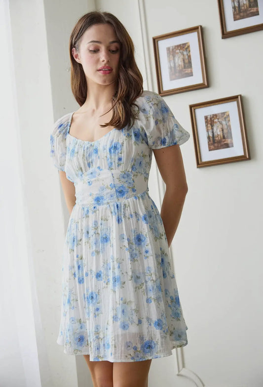 Floral corset mini dress