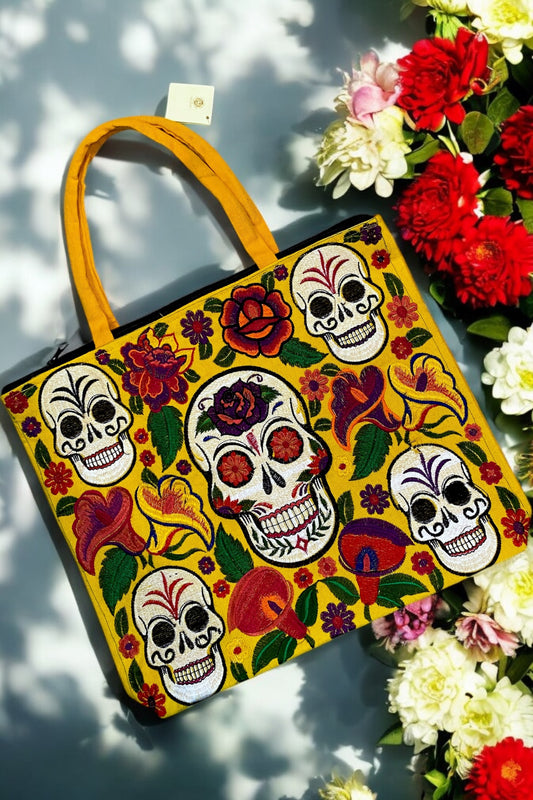 Sugar Skull Skeleton
Embroidered Tote Bag