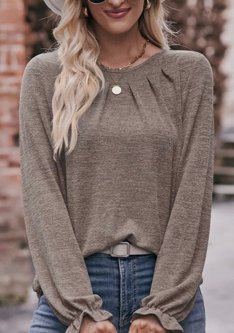 Tip taupe blouse