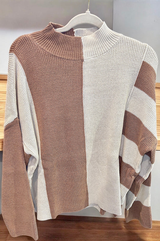 Stripe color block sweater