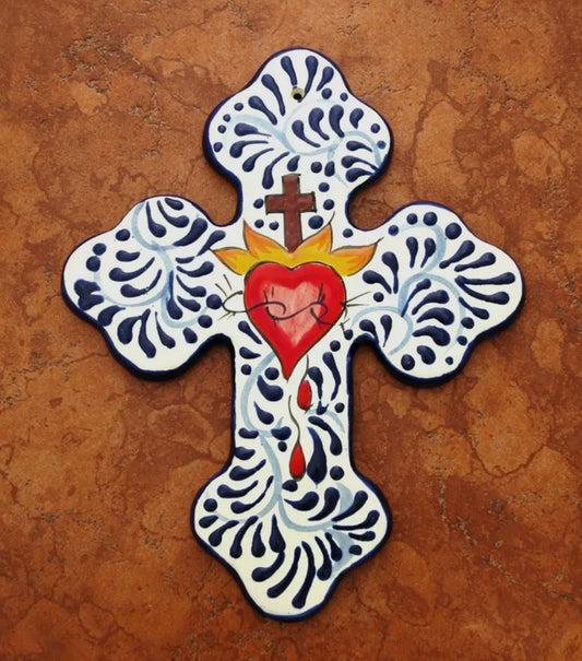 Mexican Talavera wall cross