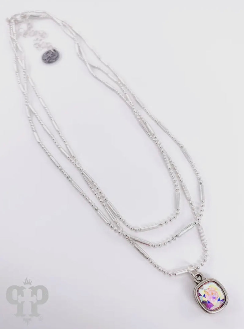 Dot and bar chain necklace
