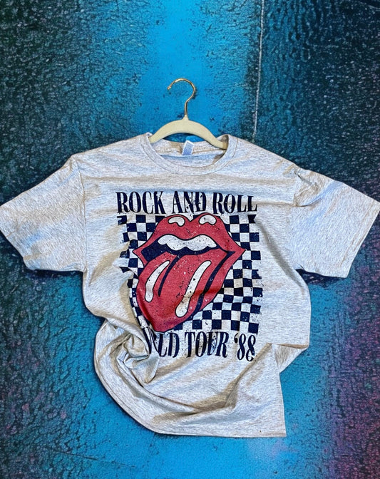 Checkered Rock and Roll Tee