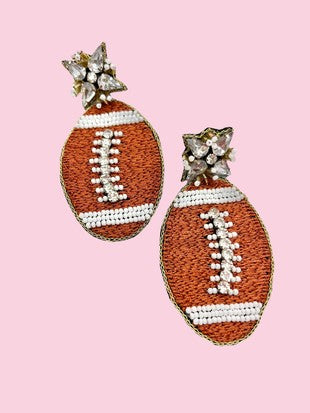 Bougie football mom earrings