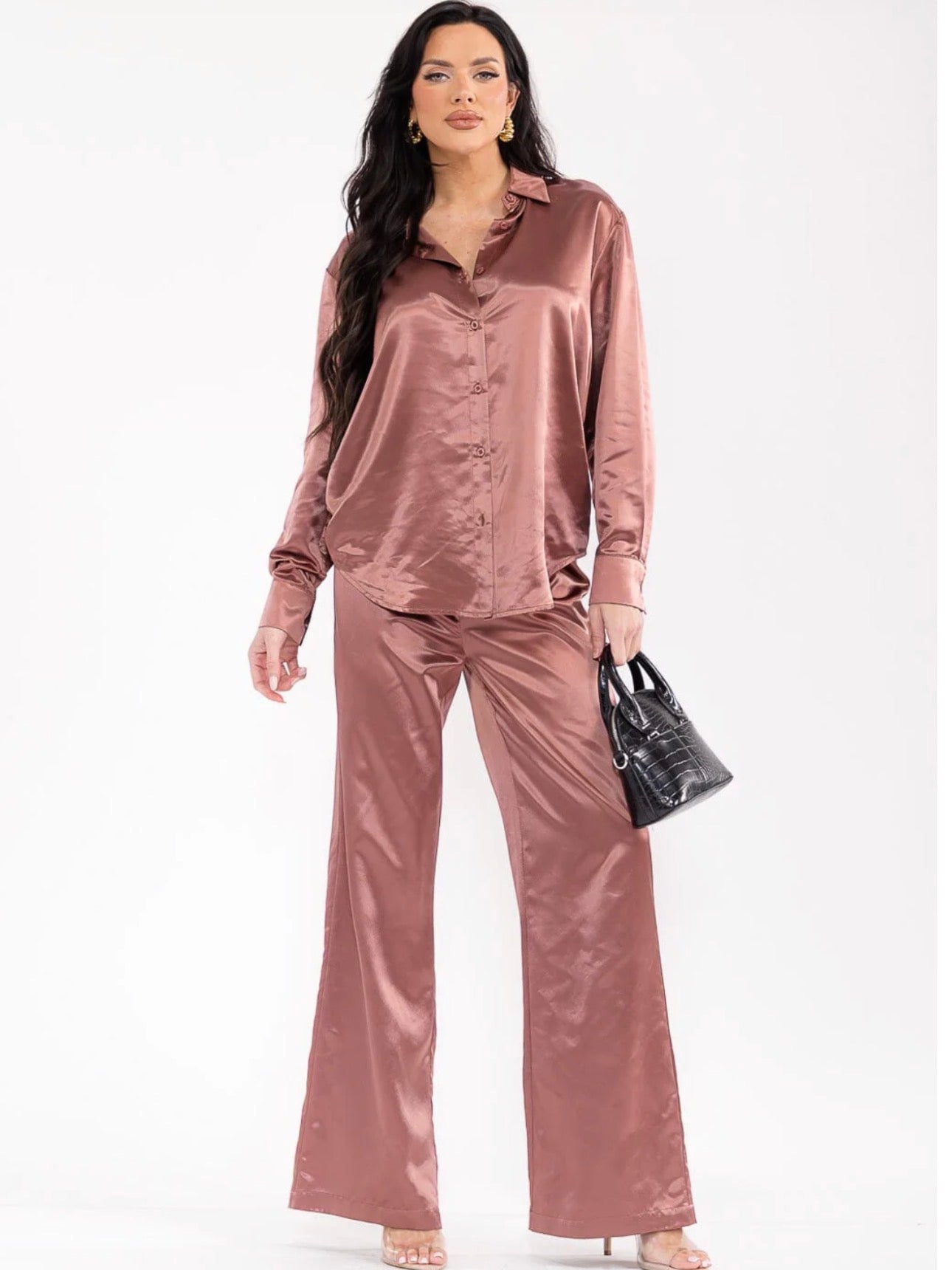 Champagne After Dark Satin Set