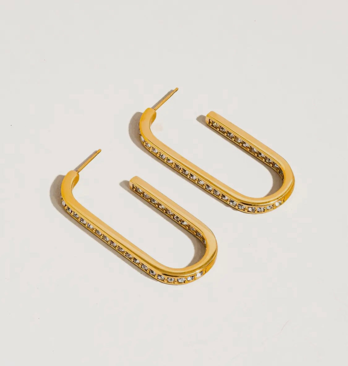 Belmont 18K Gold CZ Hoops